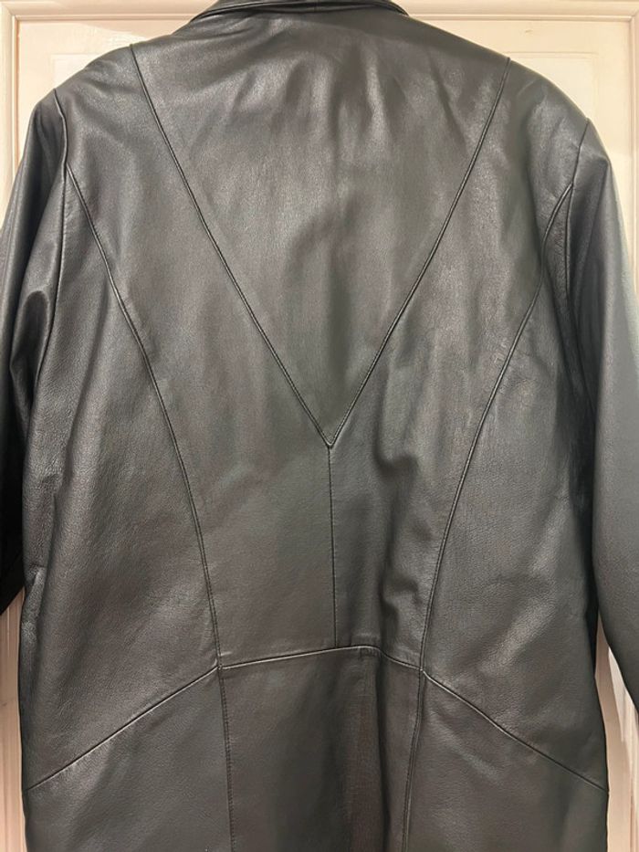 Manteau en cuir vintage noir taille 42 - photo numéro 5