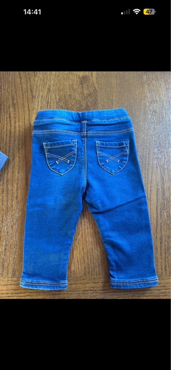 Lot 2 teeshirt une blouse un legging effet jeans - photo numéro 6