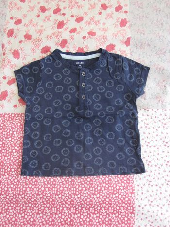 T-Shirt manches courtes bleu marine 6 mois