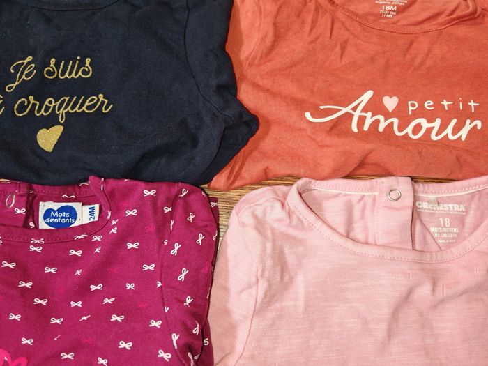 Lot 6 t-shirt manche longue kiabi eco concept 18 mois - photo numéro 3