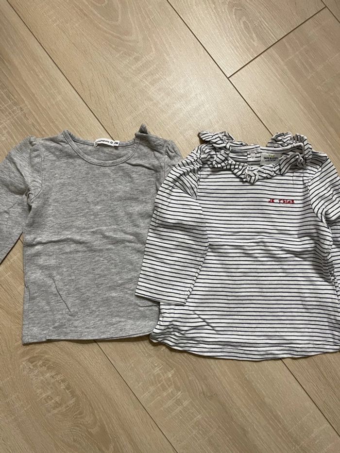 Lot 2 t-shirts manches longues fille - photo numéro 2