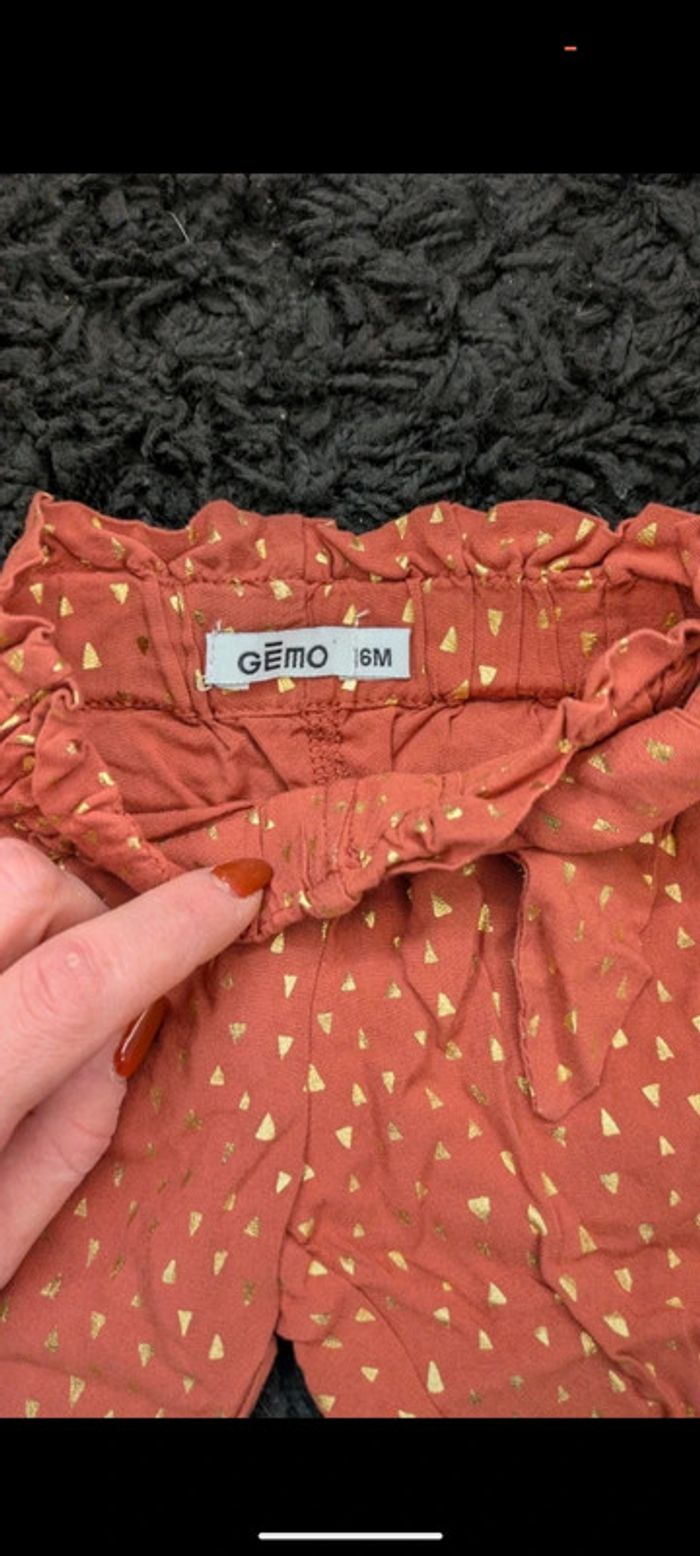Pantalon été fille 6 mois orange fluide  léger - photo numéro 4