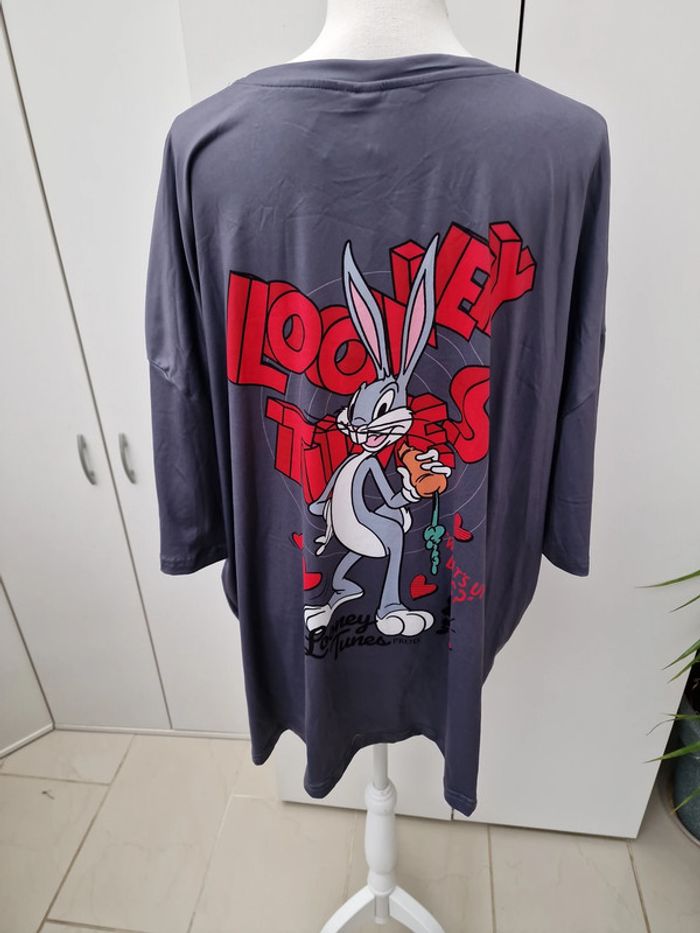T-Shirt Gris Imprimé Looney Tunes Bugs Bunny - photo numéro 6