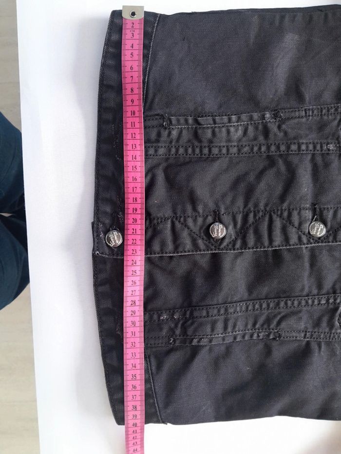 Petite veste en jean noire effet usée Remixx taille m - photo numéro 11