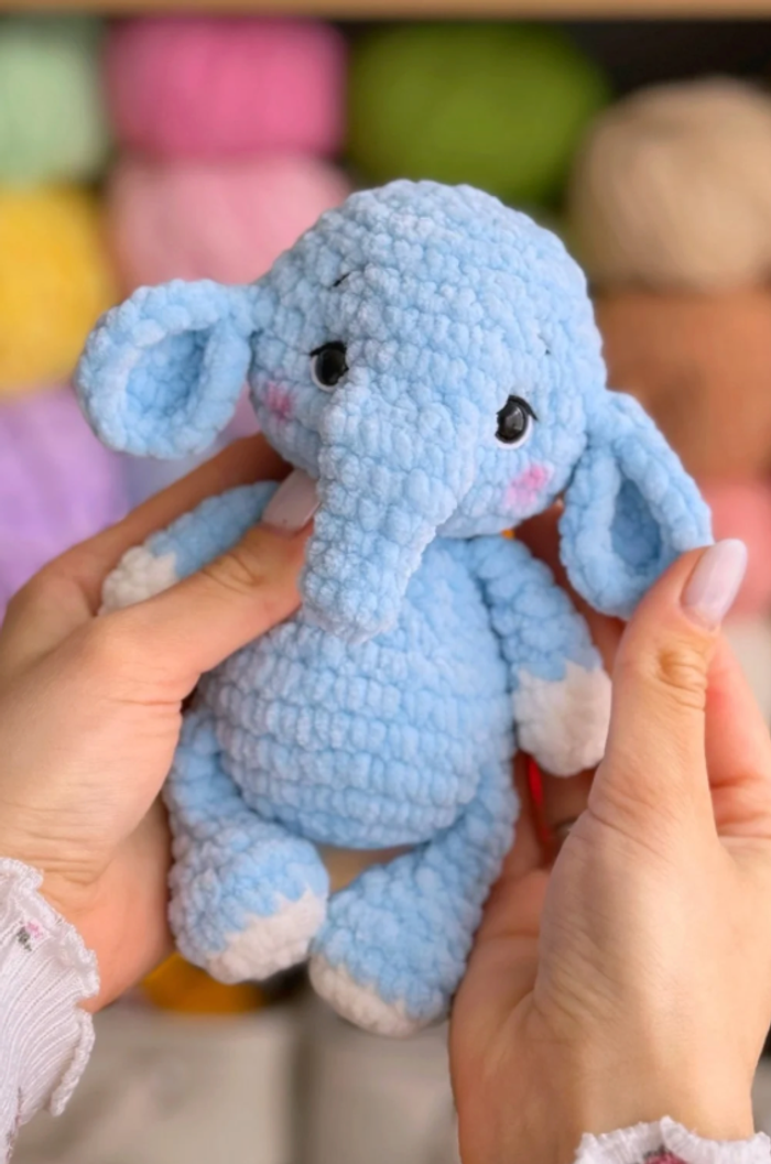 🧸🐘 Peluche éléphant fait main au crochet - photo numéro 3