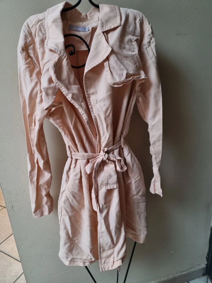 Veste mi longue rose pâle