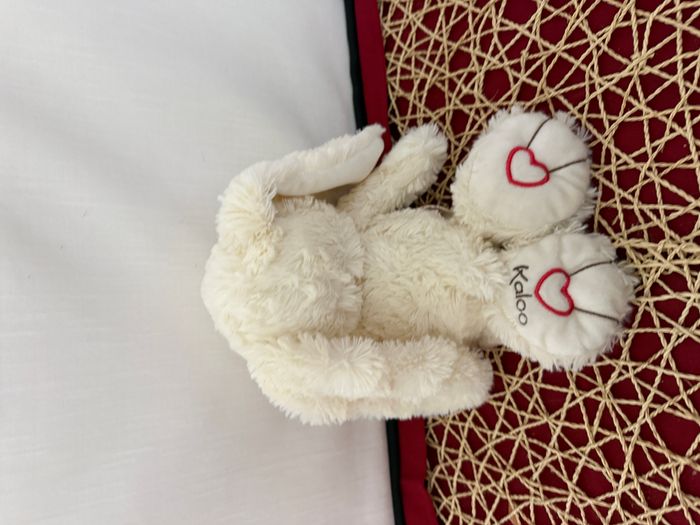 Doudou lapin blanc ROUGE KALOO - photo numéro 3