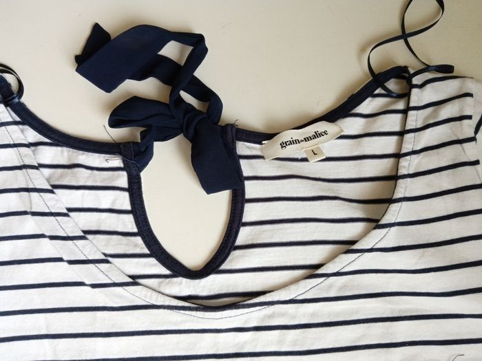 T-SHIRT marinière, taille L en 44 - photo numéro 3