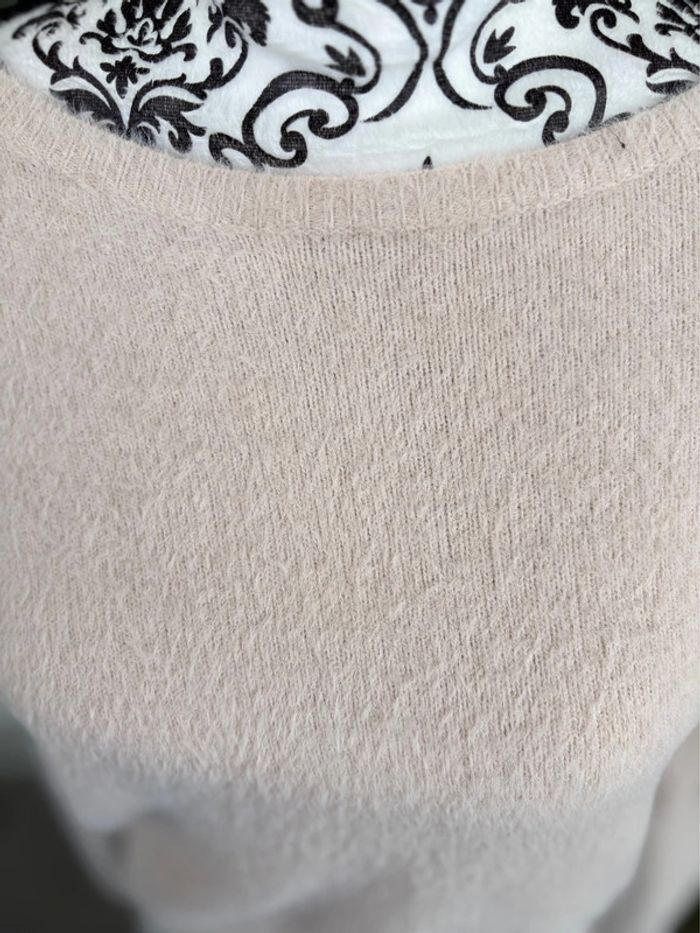 Magnifique pull beige femme en pilou pilou, ikoone et Bianka , taille unique (parfait pour 36/38) - photo numéro 5