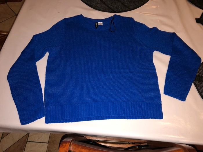 Pull col rond bleu pétrole neuf - photo numéro 3