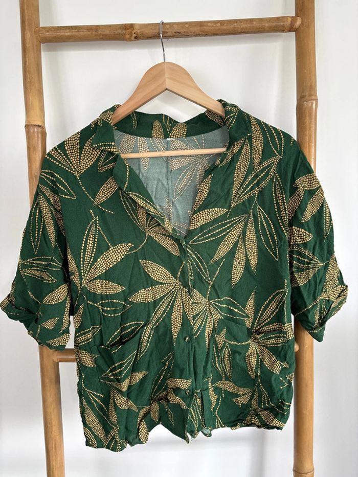 Ensemble t-shirt pantalon fluide Vert mango taille M - photo numéro 2