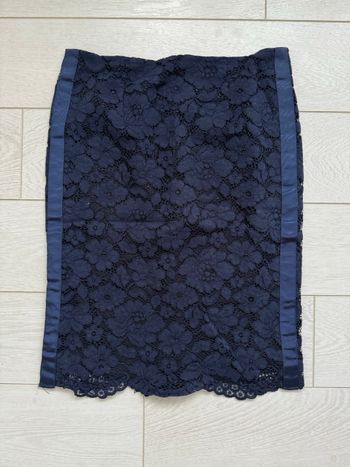 Jupe 123 bleu marine avec dentelle