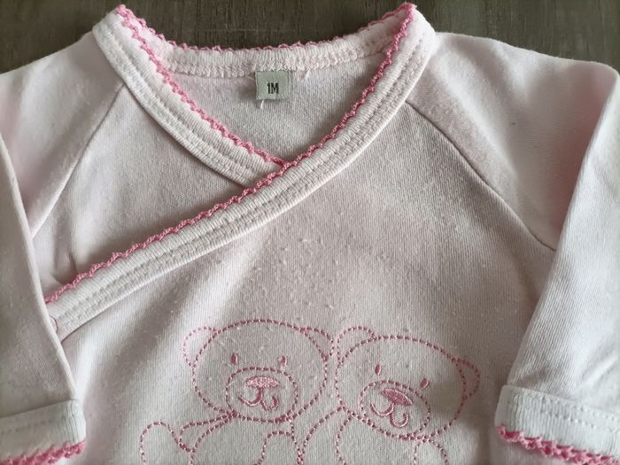 Ensemble bodie manches longues Ours Bonnet assorti 1 mois - photo numéro 3