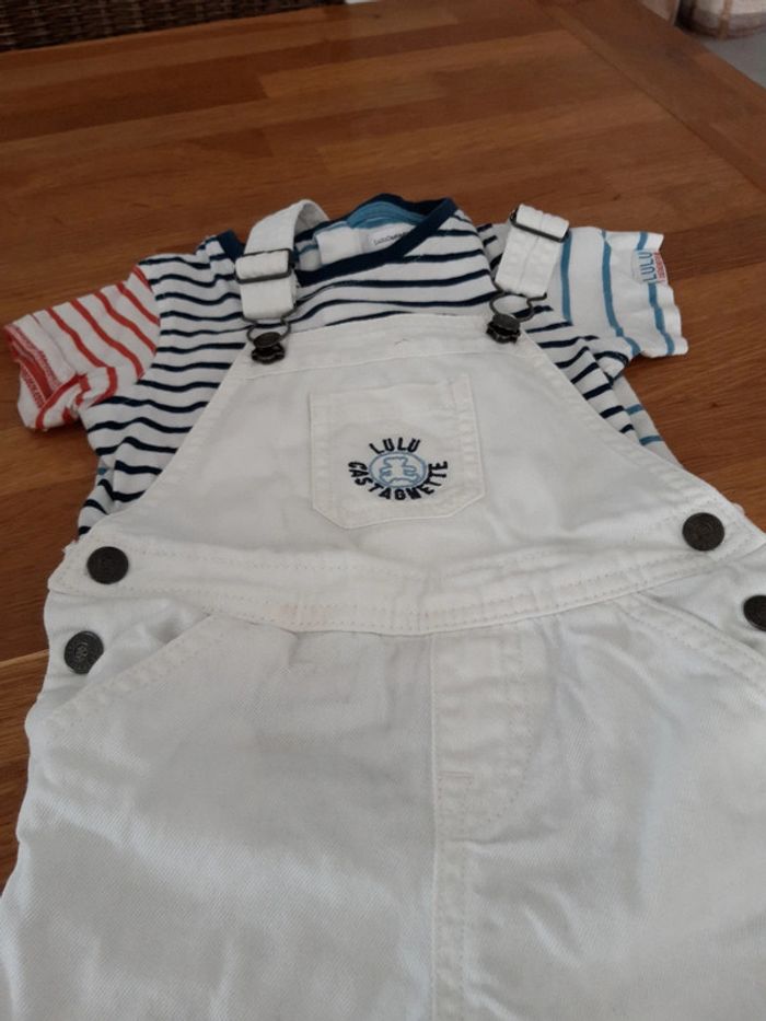 Ensemble salopette short et t shirt bebe - photo numéro 2