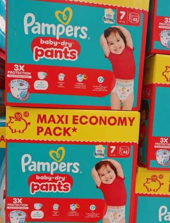 2 cartons Couche Pampers baby dry taille 7  neuf