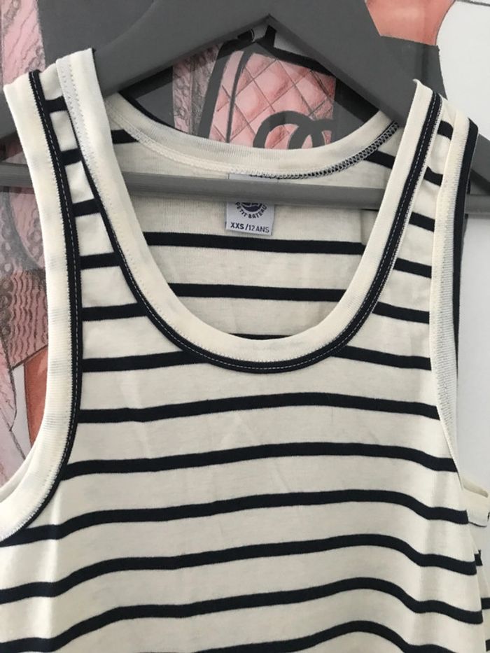 Débardeur Marcel Petit Bateau marinière 12 ans