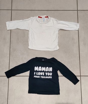 Lot de 2 hauts manches longues - 18 mois