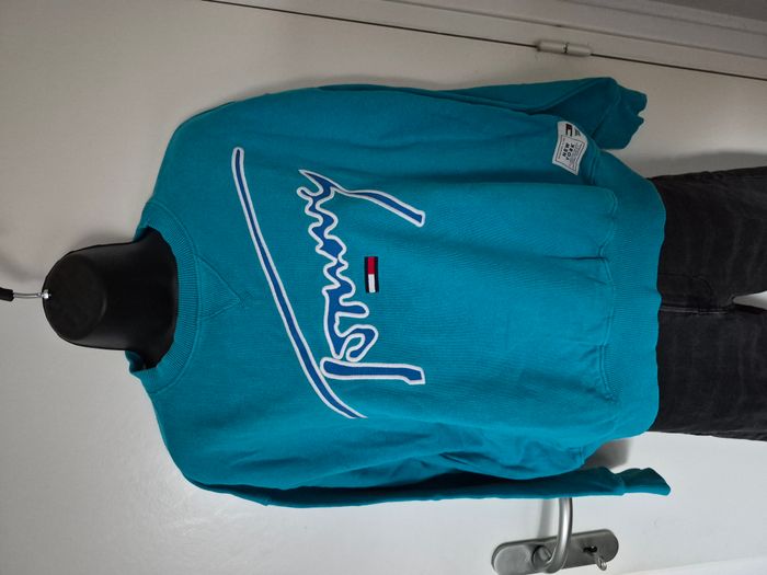 Sweat Tommy Jeans turquoise - Taille XS (grand) - Neuf - photo numéro 3