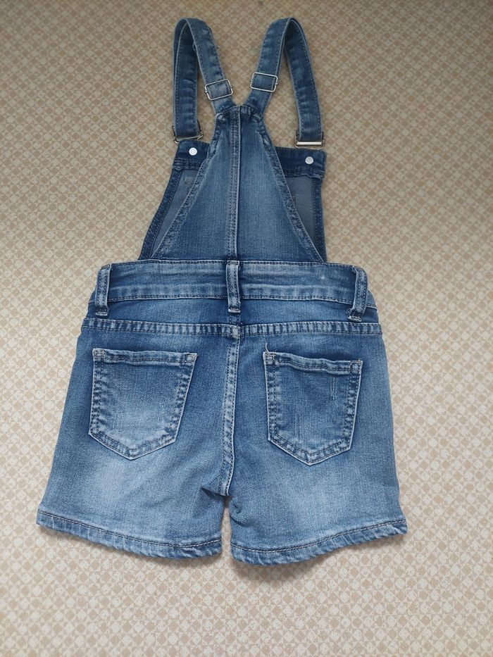 Salopette short fille en jean - photo numéro 2