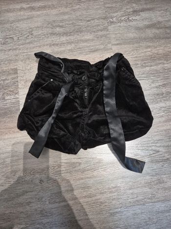 Short en velours noir avec ceinture Okaidi