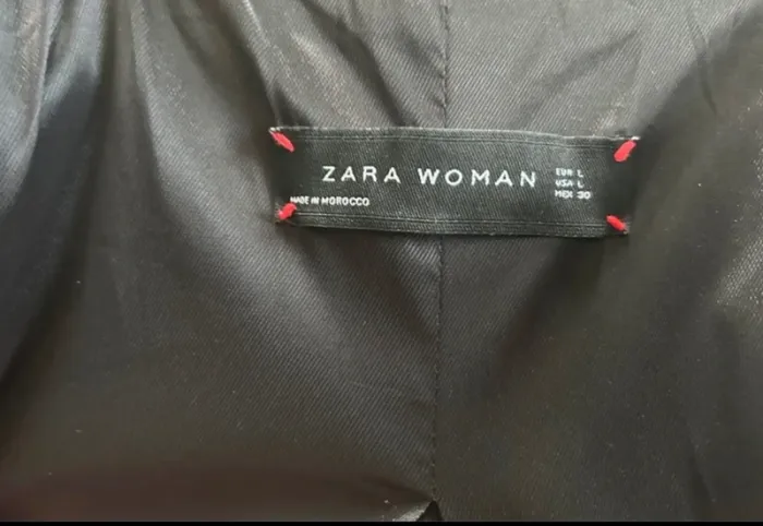 Zara veste ,caban, manteau en laine noire, broderie fleur taille L/40 - photo numéro 6