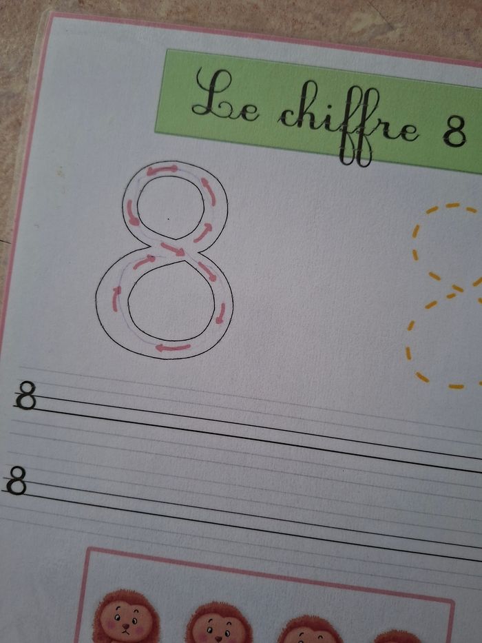 fiche pour apprentissage à écrire les chiffres - photo numéro 9