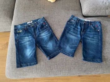 Lot 2 bermudas Redskins garçon – Jean bleu – Taille 10 ans – Neuf sans étiquette