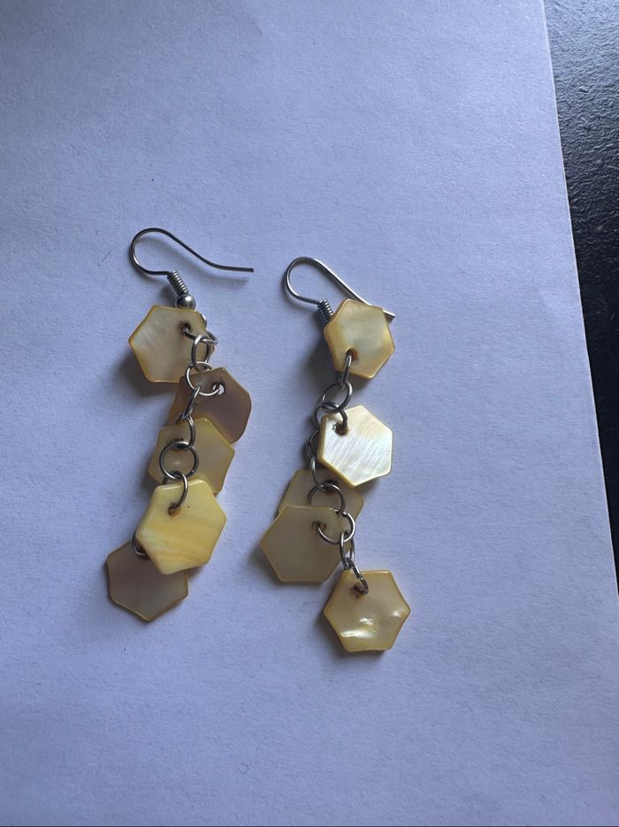 Boucles d’oreilles jaunes - photo numéro 2