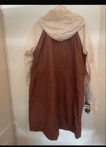 Veste longue kway marron et beige neuve