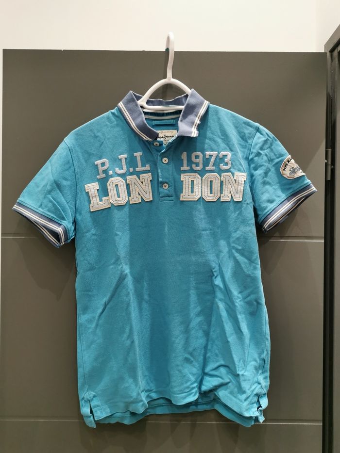 Polo Pepe Jeans homme turquoise