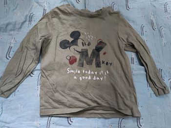 T-shirt manches longues kaki Mickey T.18 mois