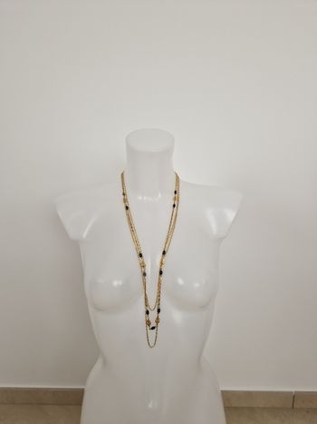 Collier long vintage doré multi rangs