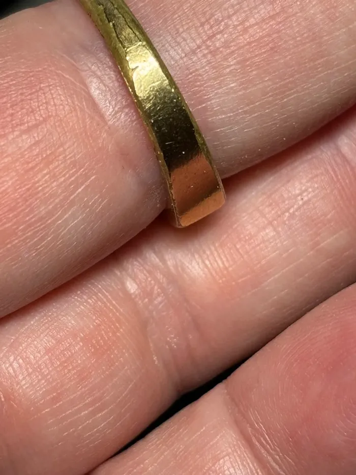 Bague / chevalière plaqué or avec une pierre - photo numéro 6