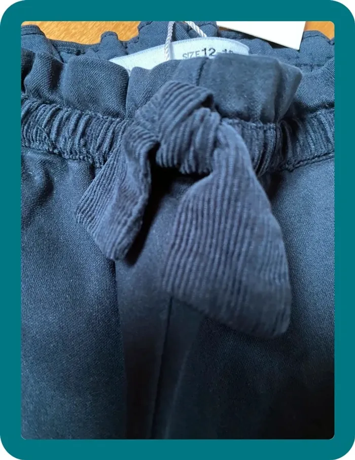 Pantalon bleu marine zara baby fille 12/18 mois 86cm - photo numéro 3