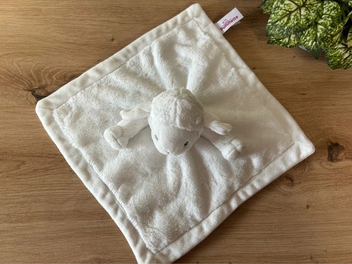 Doudou plat mouton agneau blanc pommette - photo numéro 2