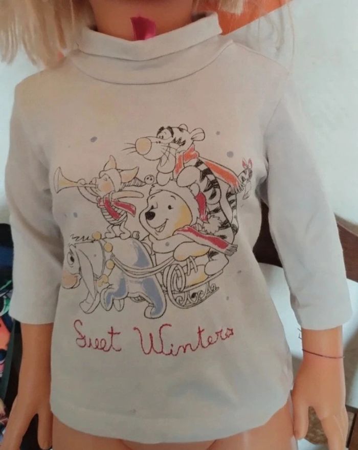 Tee shirt manches longues col roulé Winnie l'ourson et ses amis - photo numéro 3