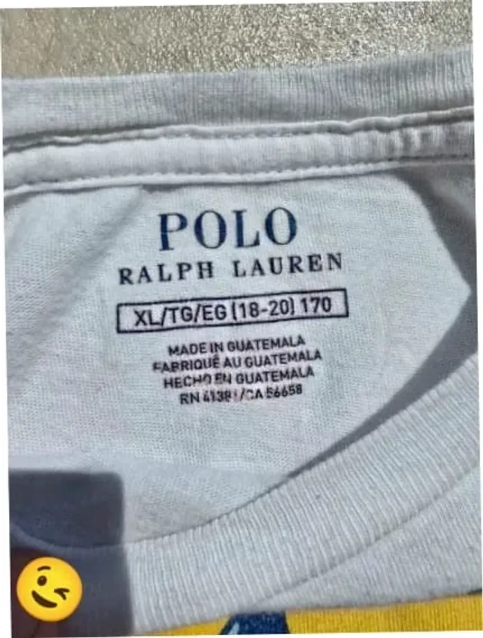 T-shirt Ralph Lauren XL coupe col rond blanc skate Homme Men tee035 - photo numéro 6