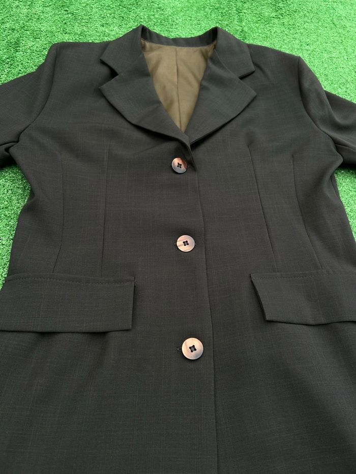 Veste blazer longue noire – fabriquée en France - photo numéro 2