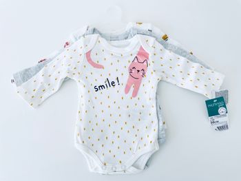 Lot de 3 bodies manche longue chat, taille 1 mois