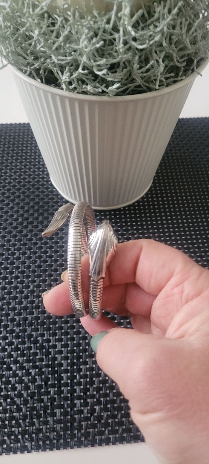 Bracelet gas bijoux serpent argenté excellent état - photo numéro 2