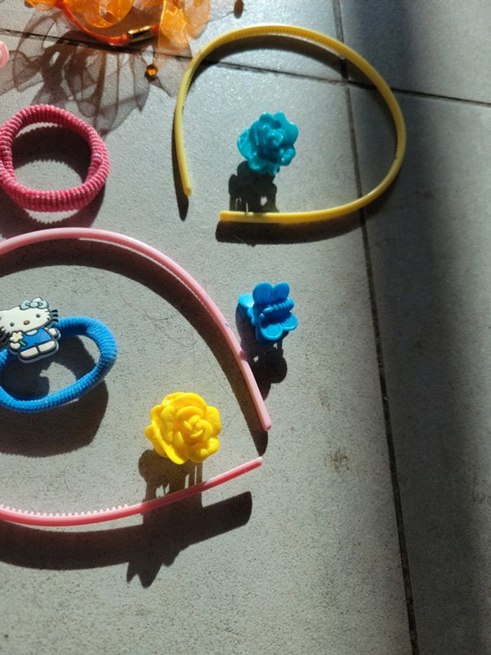 Lot accessoires cheveux pour fille chouchou serre tête barrettes - photo numéro 3