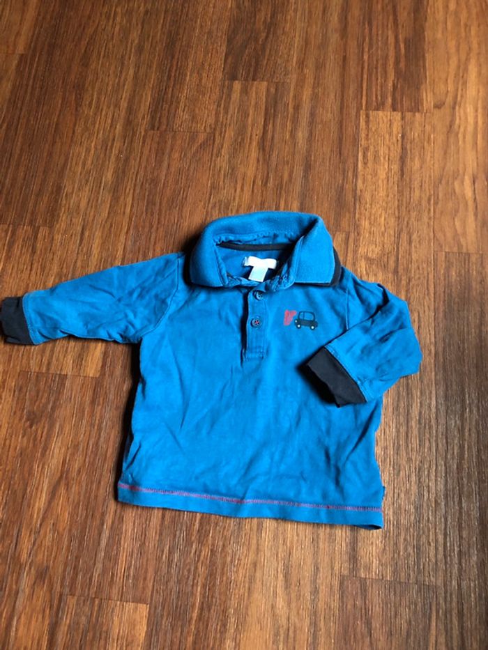 Pull type polo bleu - photo numéro 2