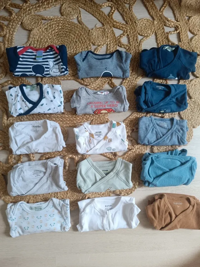 Lot de 15 bodies 3 mois garçon