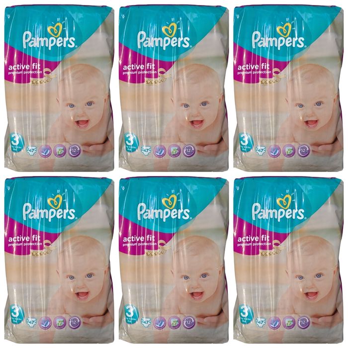 Lot de 282 Couches Pampers Active fit Premium protection 4-9kg Taille 3 Neuf