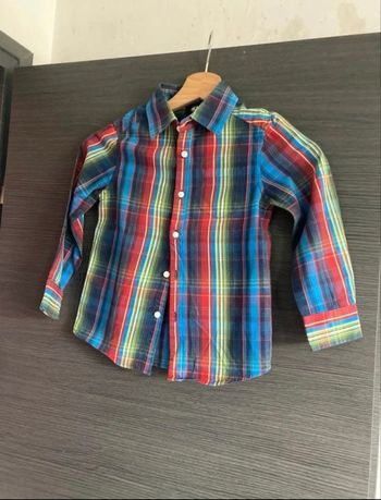 Chemise manches longues à rayures 4 ans 