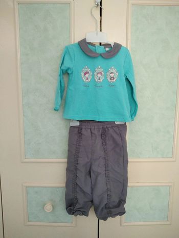 ensemble bleu gris chaud 18 mois