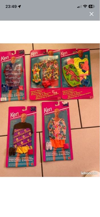 Lot vetement vintage barbie ken 