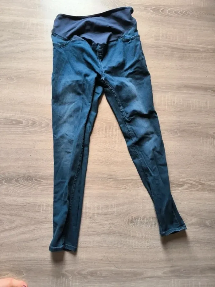 Pantalon jegging de grossesse skinny bleu