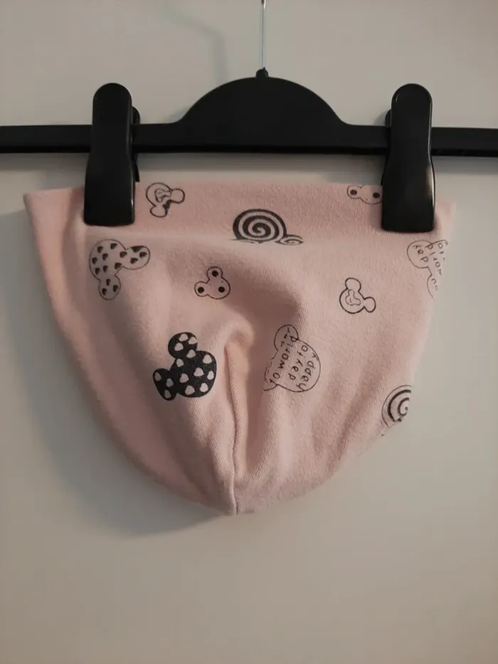 Bonnet Minnie en tissu rose enfant