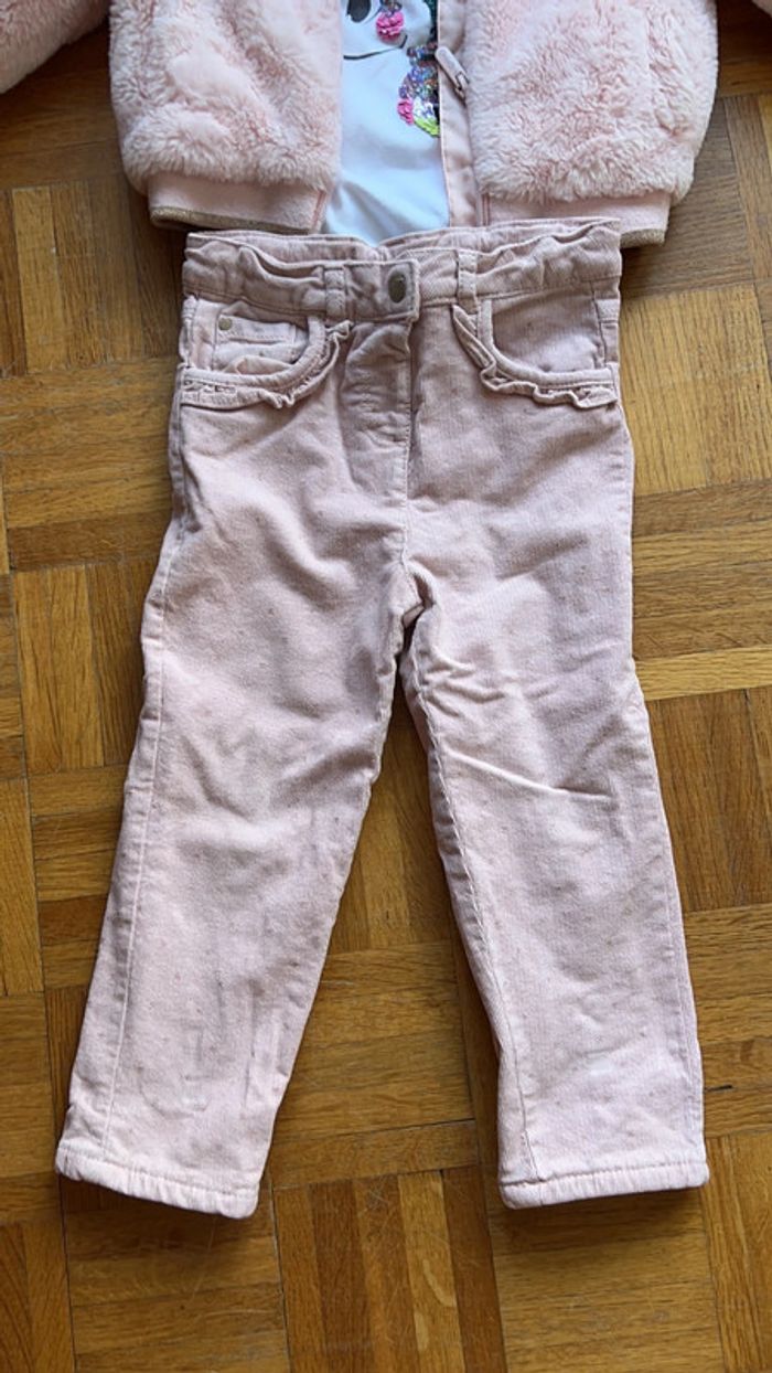 Pantalon en velours doublé polaire à imprimé graphique - photo numéro 2